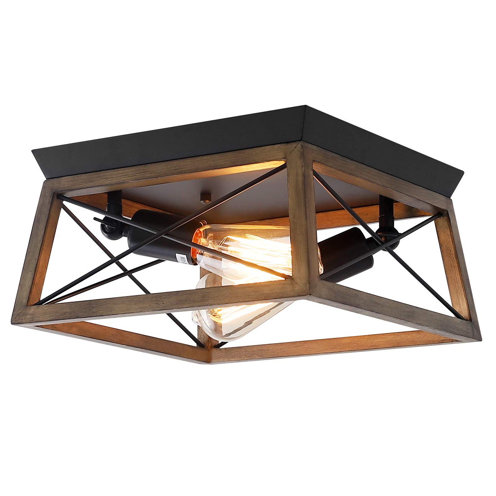 Buy 2Light Farmhouse Flush Ceiling Light, Square Farmhouse Light