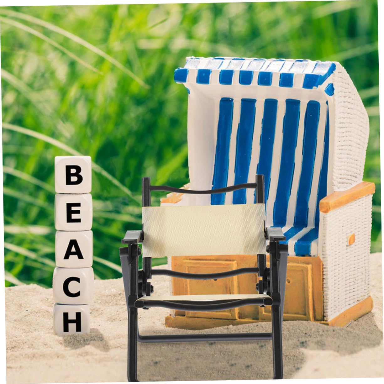 IMIKEYA 5sets 2pcs Mini Beach Chair Simulated Folding Dollhouse Furniture Vibrant Design for Realistic Play Accessory for Dollhouse Decor 2pcs*5