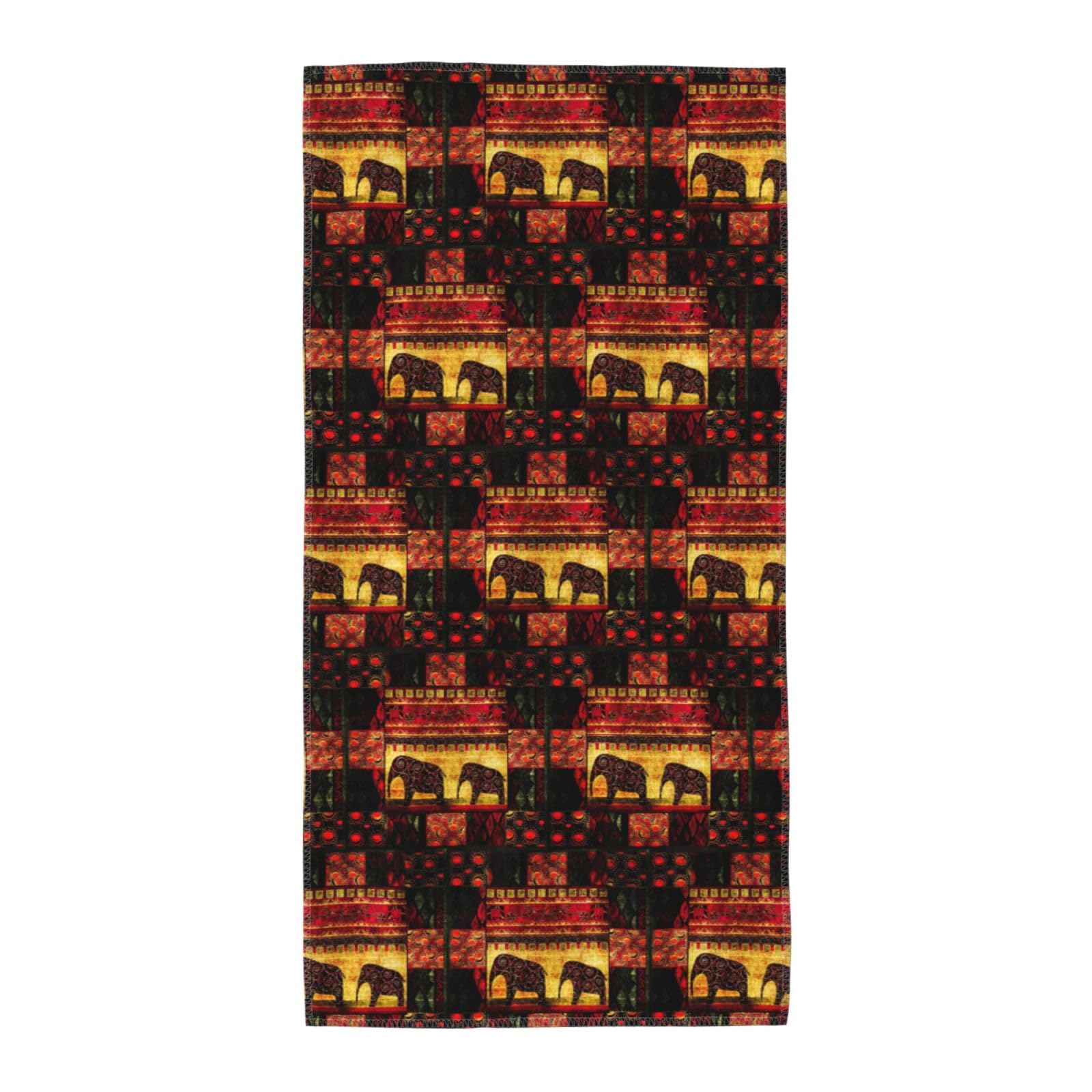 WYCZHY African Elephant Patchwork Printed Quick Dry Beach Towel For Camping Travel Vacation
