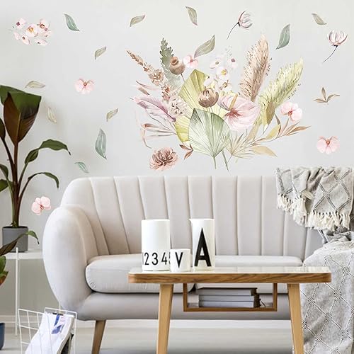 Miniatura 8 de Calcomanías de pared de hojas de palma, calcomanías de pared de hojas de palma, hojas de palmera, calcomanías de pared de hojas de árbol,