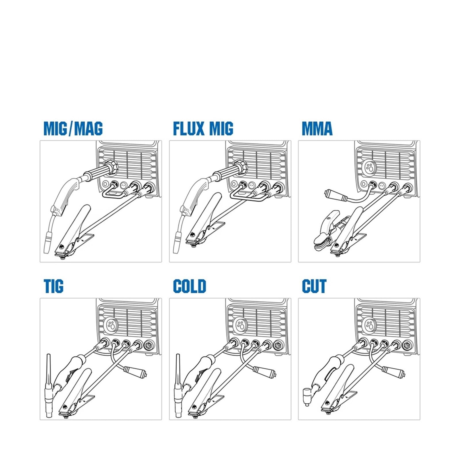 Kit de soldador, MIG WELDER Multifuncional MIG TIG, soldadura de aluminio en frío 6 en 1, máquina de SOLDADURA MIG para metal, electricidad, bricolaje (Color : 10tons 5tons, Size : 1)