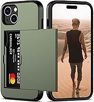 Vista 52 de Nvollnoe Compatible con iPhone 15 Funda con ranura para tarjetas, resistente, protectora de doble capa, a prueba de golpes, ranura oculta