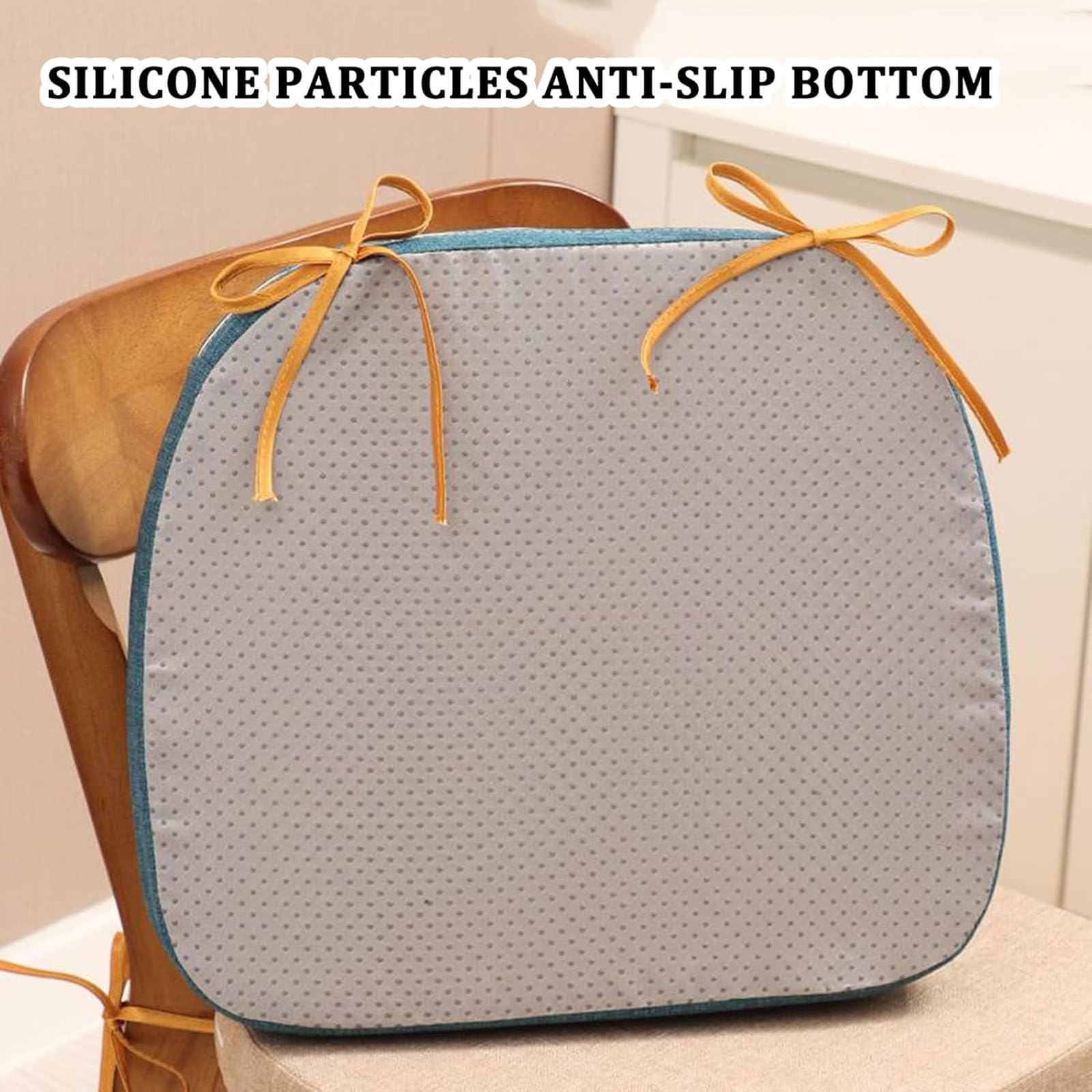 Set di cuscini antiscivolo per sedie con laccetti, spessore 2-4 cm, per sala da pranzo, ufficio e giardino, 40 x 35 cm, soluzione comoda ed elegante