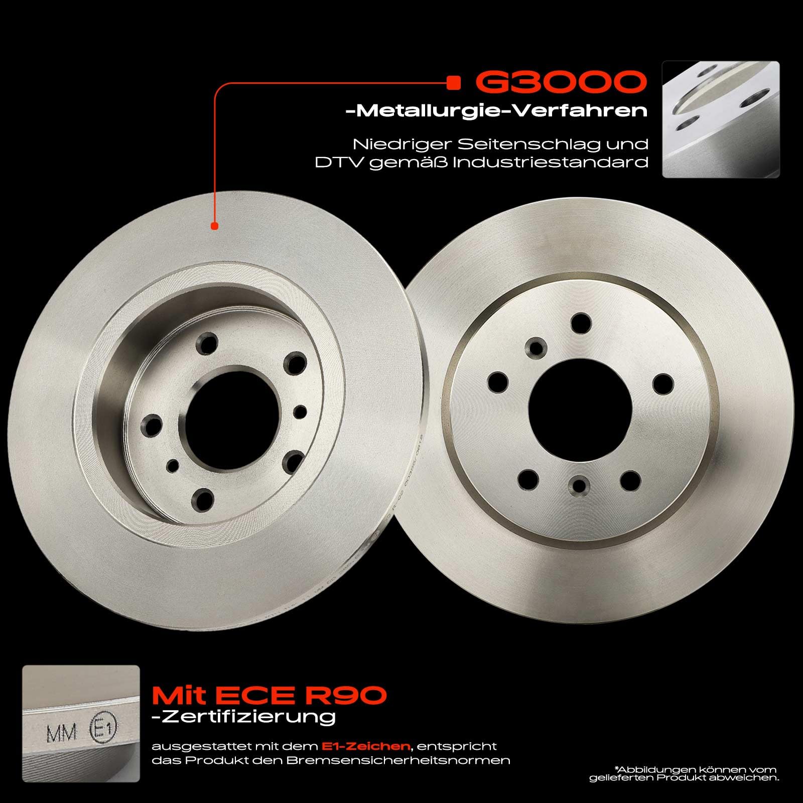 Frankberg Bremsensatz inkl. 2x Bremsscheiben + 4x Bremsbeläge Hinten Kompatibel mit Qashqai II SUV J11 J11 Kadjar HA HL Replace# 440606633R,D40604CA0A