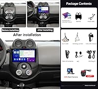 Vista 7 de ADMLZQQ Radio de coche Android 12 incorporada CarPlay Android Auto 1010.36 pulgadas pantalla táctil para Nissan March K13 2010-2013 compatible