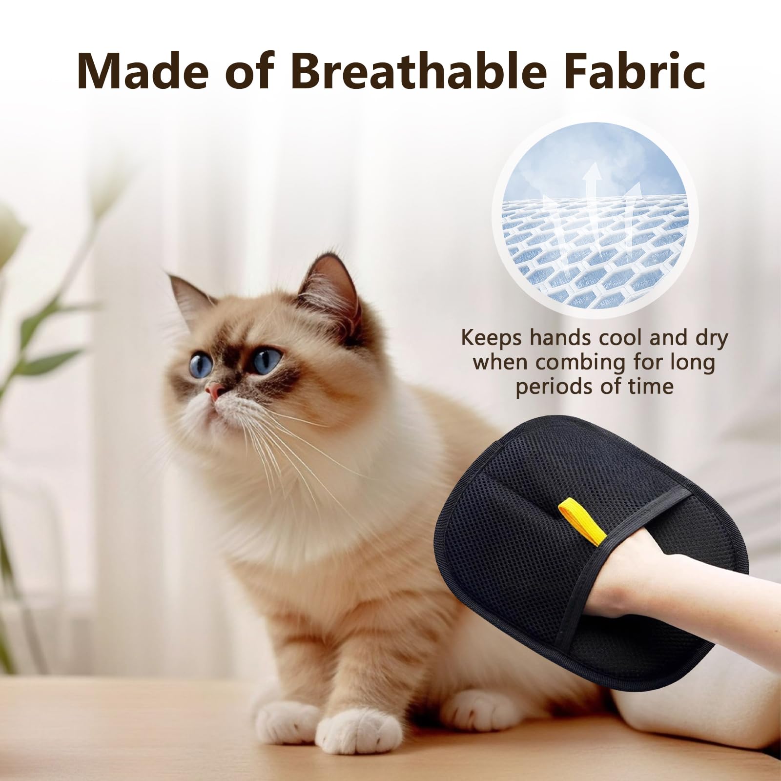HDAKDDHG 2 Pcs Double Sided Pet Grooming Gloves, Static Removal Gloves Pet Hair - Image 3