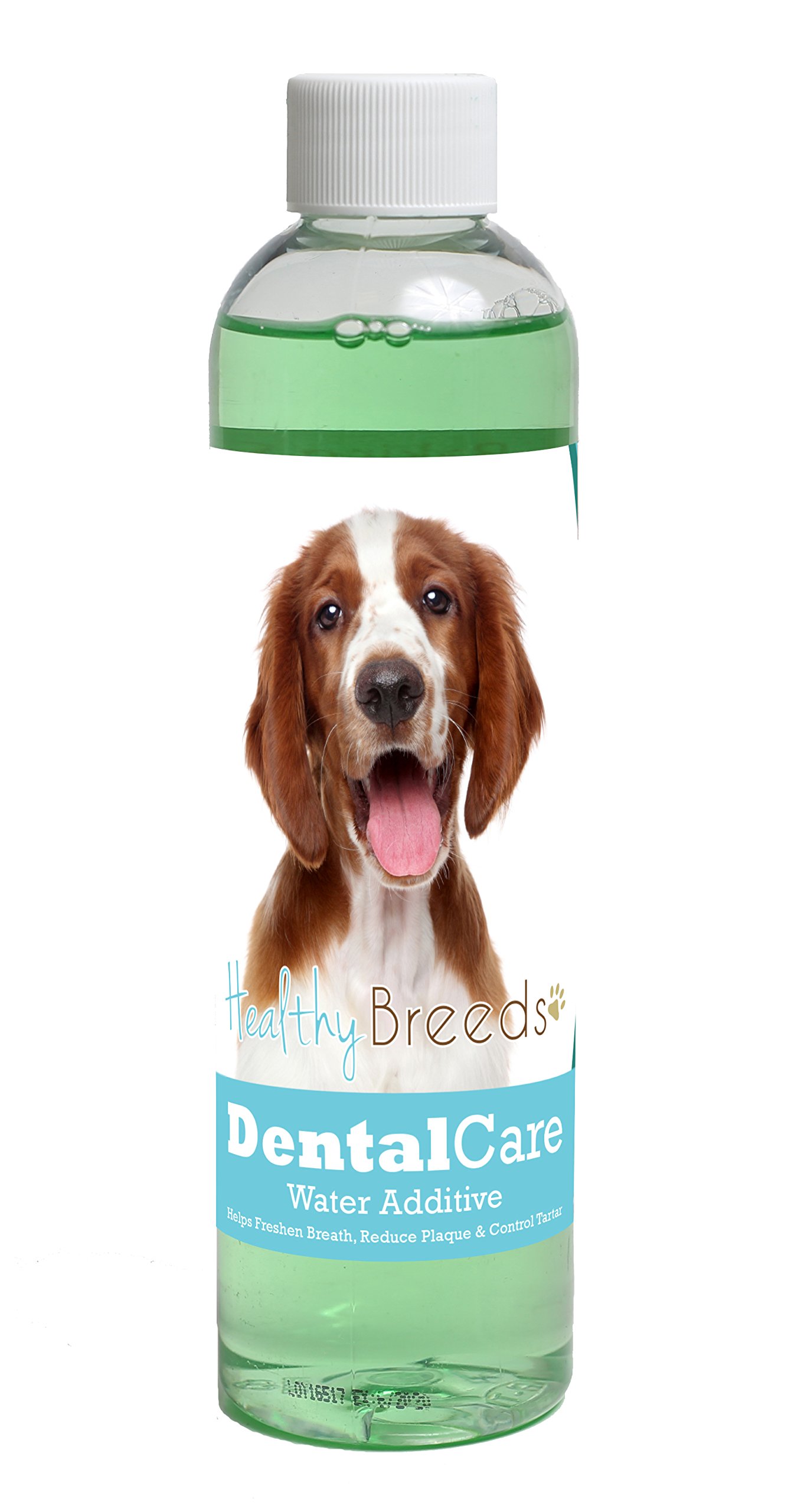 Healthy Breeds Dog Dental Care Water Additive for Welsh Springer Spaniel - Helps Freshen Breath, Reduce Plaque &amp; Control Tartar - Mint Flavor - 8 oz