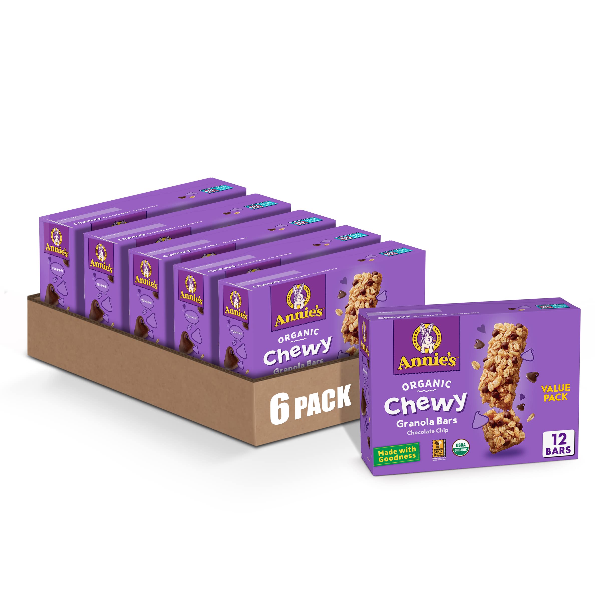 Annie's Bio Chewy Müsliriegel, Schokoladenstückchen, 12 Stück (6 Stück)