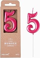 Vista 29 de PHD CAKE Velas de cumpleaños de 7 cm Elegantes Azul Número 4, Velas de Número Azul, Velas de Número para Pastel, Celebración de Fiesta