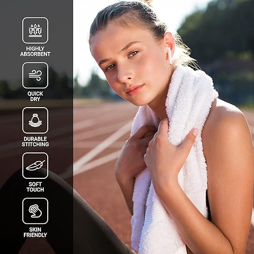 Miniatura 4 de Infinitee Xclusives Paquete de 6 toallas de mano blancas de primera calidad, 16 x 28 pulgadas, calidad de hotel y spa, juego de 4 toallas de baño