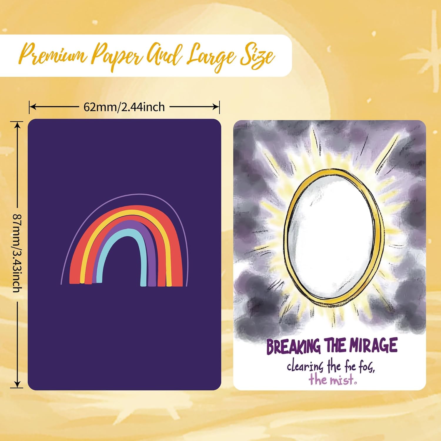 Beyond The FOG & SHADE Oracle Deck. 55 Oracle Cards.Karmic Energy.Spirit Messages，No Guidebook, Intuitive Understanding，Spiritual growth.Handmade Watercolor.Oracle cards with meanings on them