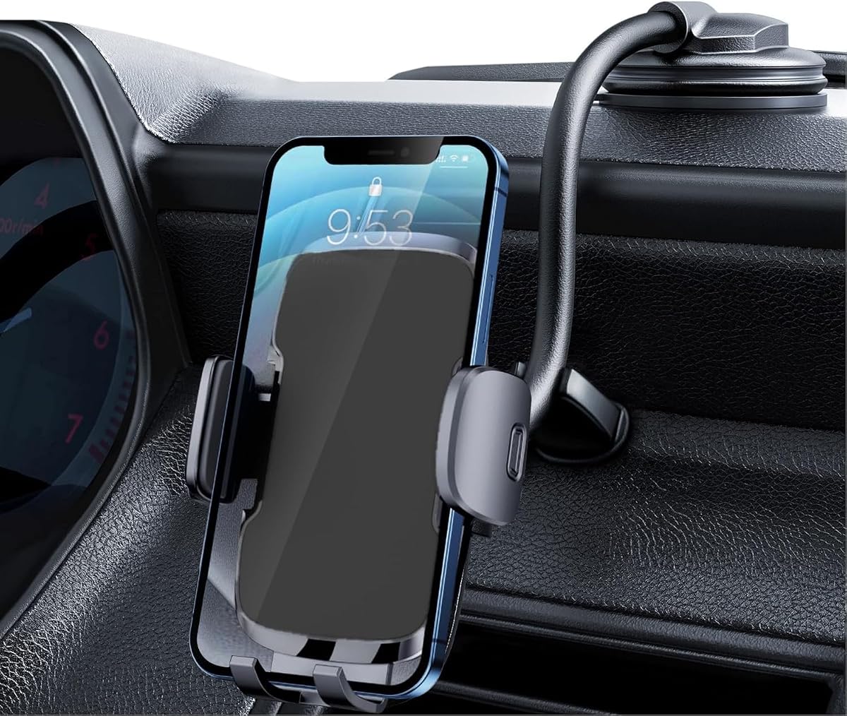 Phone Holders for Your Car [Gooseneck Flexible] Phone Stand for Car Dashboard Windshield Automotive Accessories [Strong Suction Cup] Cell Phone Car Mount for All iPhone Android Smartphone