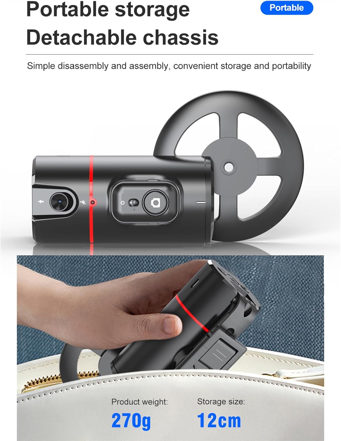 Andoer Auto Face Tracking Tripod Auto-tracking Phone Holder Desktop Selfie Gimbal Stand 360°Rotatable Support Face Body Tracking Gesture Control with Phone Clip for Vlog Live Streaming Recording Video