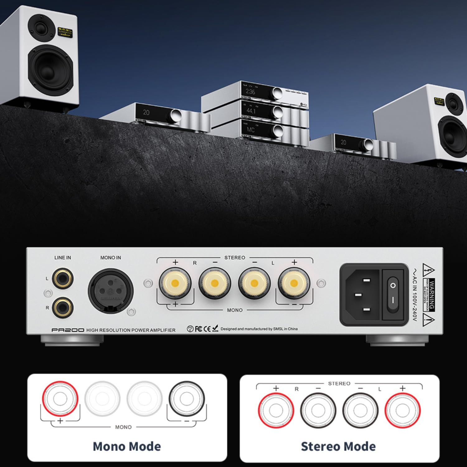 smsl PA200 パワーアンプ 美品 本日限定　送料無料 Amazon.co.jp: AOSHIDA の SMSL PA200 HIFI パワーアンプ 160W 2