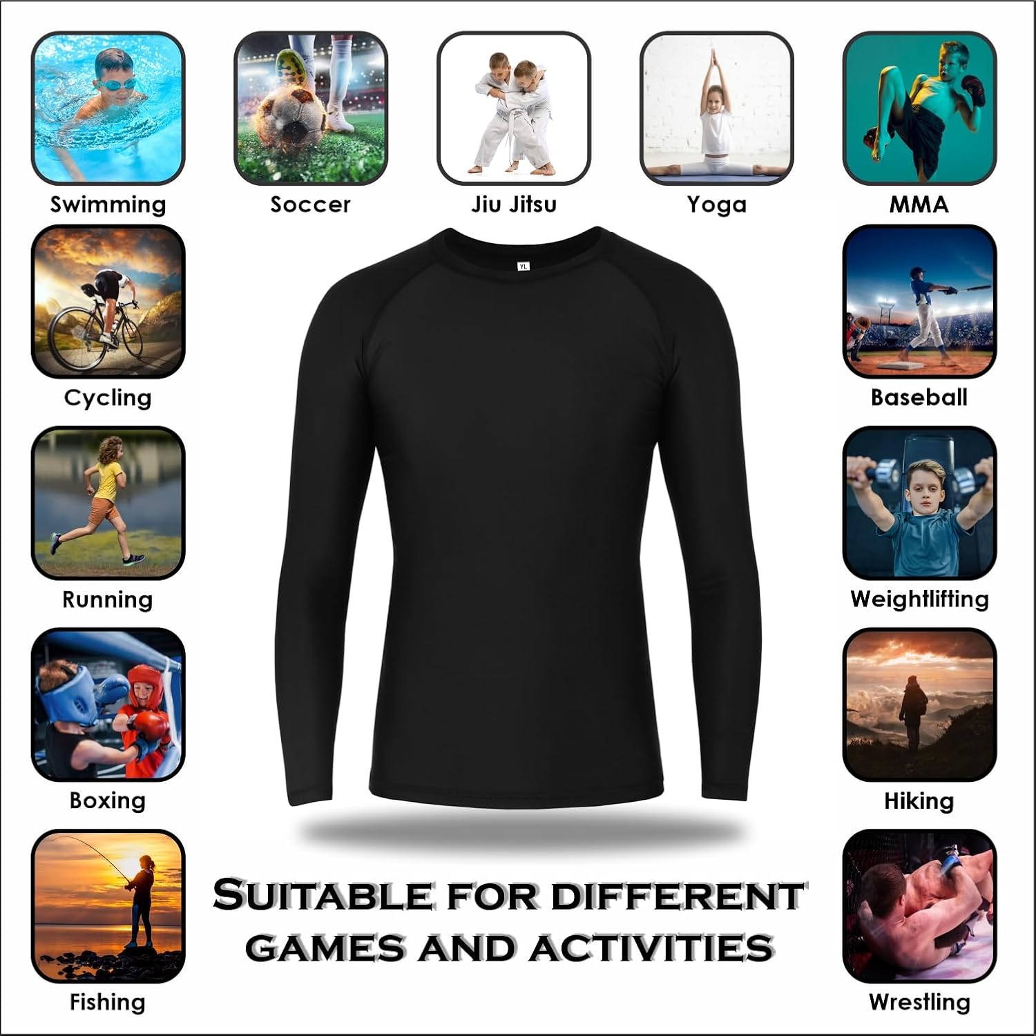 Roar BJJ Kid's MMA Rash Guard Training No-Gi and Gi Jiu Jitsu Rashguard MMA Grappling Compression Shirts Wrestling - Image 5