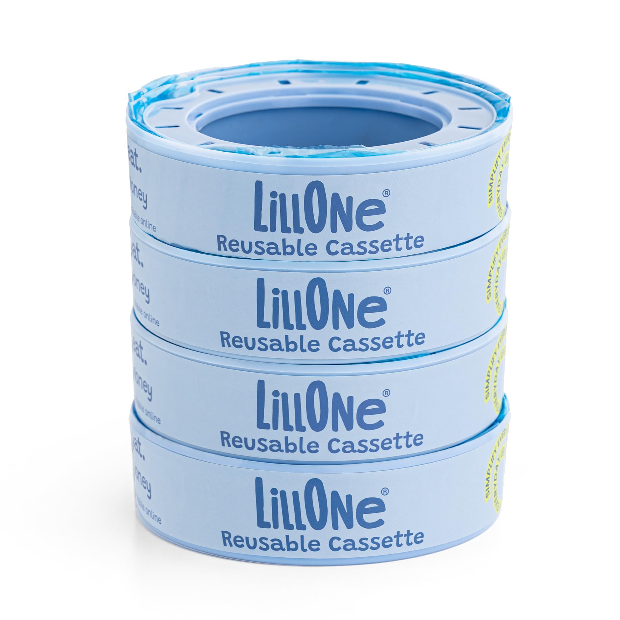 LillOne 4 Ricariche con Cestelli Riutilizzabili per Mangiapannolini compatibili con Angelcare Maialino Foppapedretti – Mangia pannolini