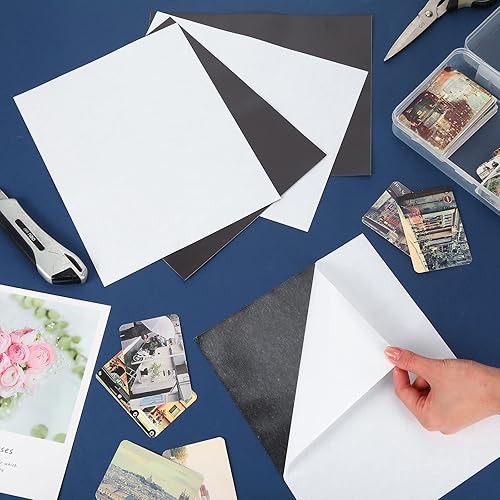 Miniatura 2 de Crtiin Adhesive Magnetic Sheets Bulk, Flexible Photo Magnet Paper with Adhesive Backing, Flexible Magnetic Sheets for Crafts Photos Stick and Die