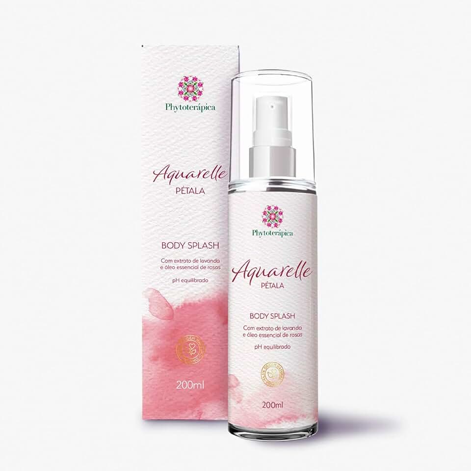 Phytoterápica Body Splash Aquarelle Pétala 200ml – Perfume Corporal Vegano – Fragrância Floral Suave – Toque Seco