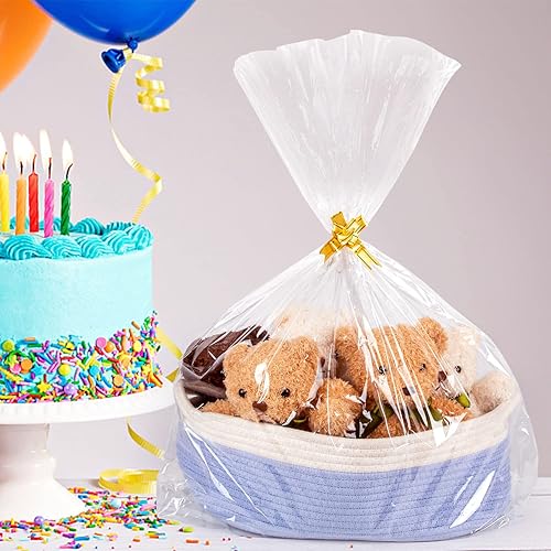 Miniatura 3 de 50 bolsas de celofán de 3 tamaños envoltura de celofán para cestas de regalo 24 x 30 16 x 24 12 x 18 pulgadas bolsas de embalaje transparentes