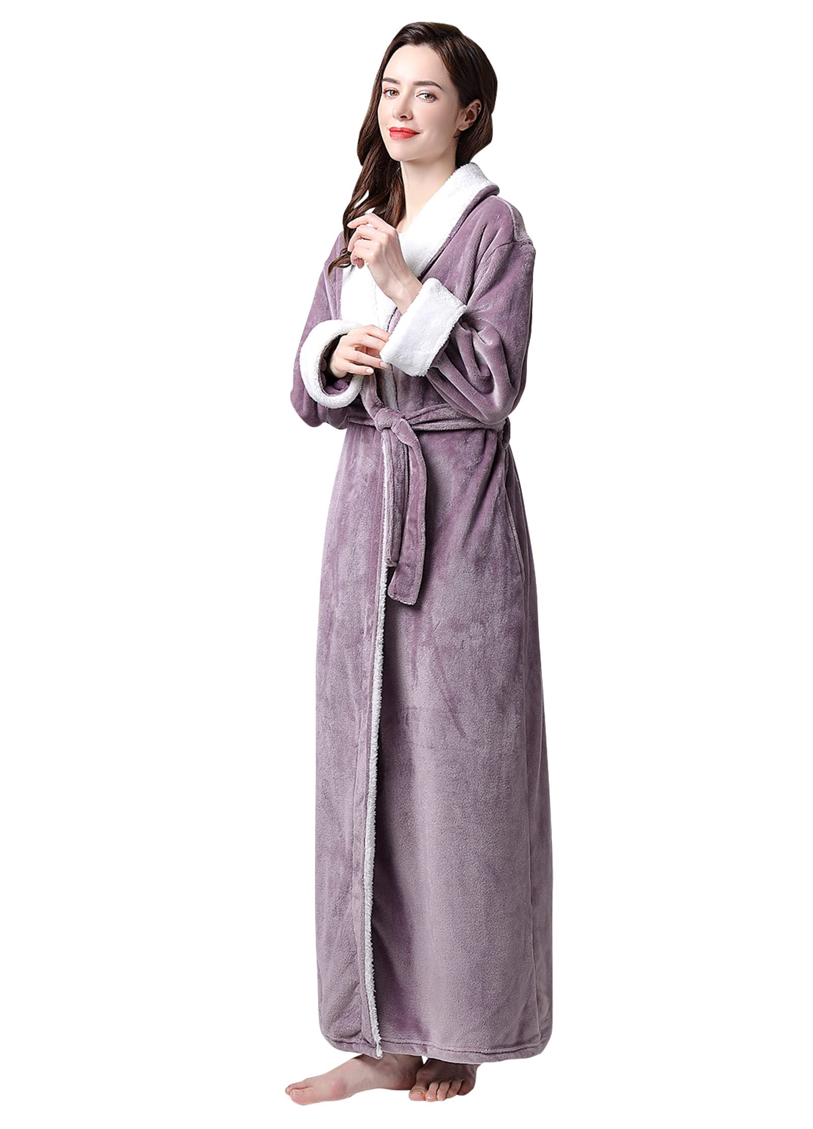 PUTUO Donna Accappatoio in Microfibra, Accappatoio Lungo per Donna Caldo Morbida Vestaglia