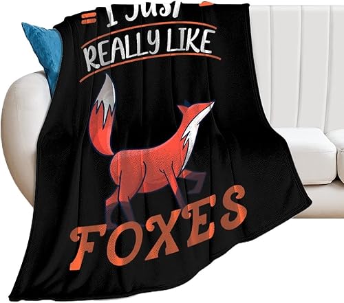Miniatura 2 de Manta de zorro para regalo, 50 x 60 pulgadas, suave, acogedora y cálida, manta de franela para niñas y niños amantes de los zorros, mantas para