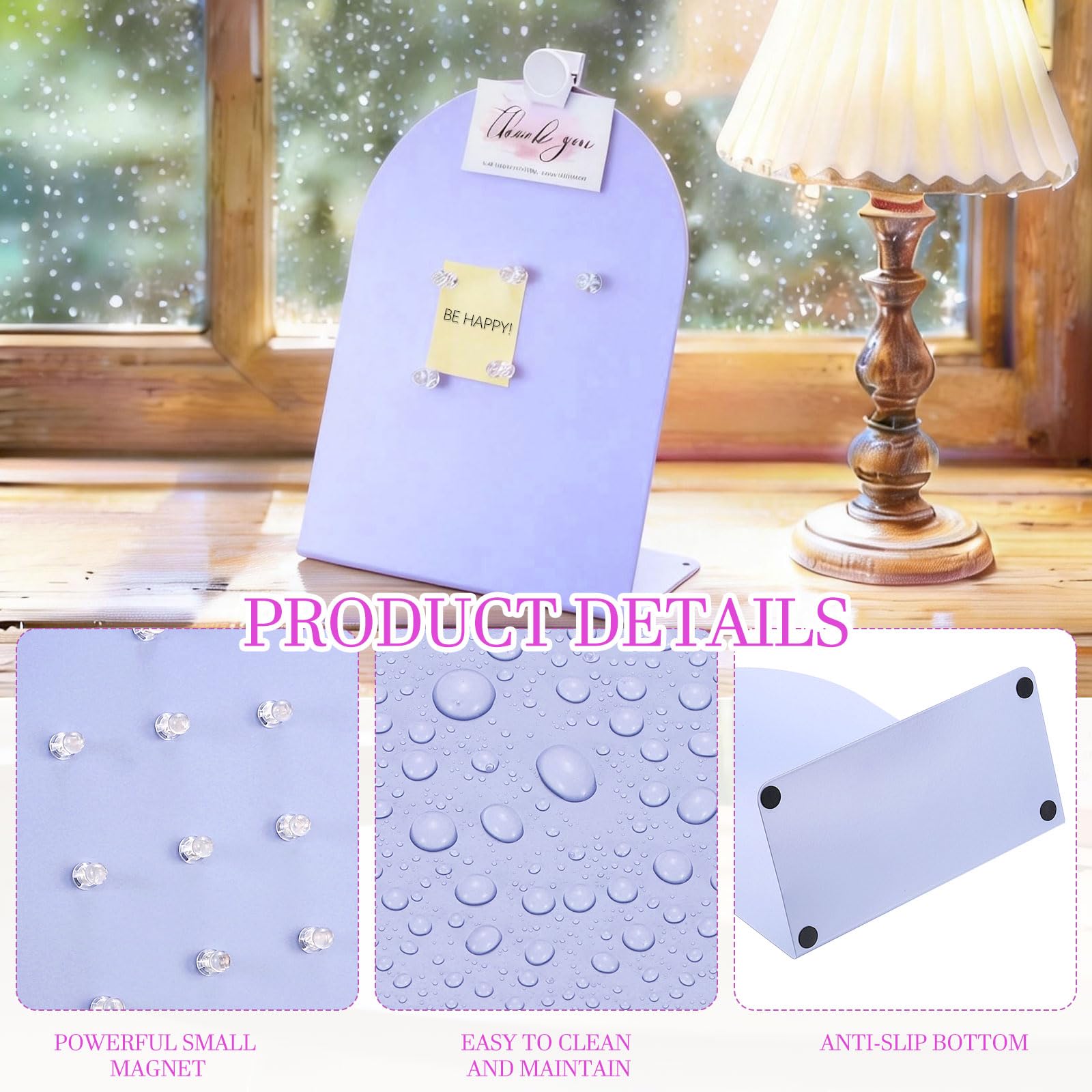 PATIKIL Magnetische Pinnwand Memo Magnet Anzeigetafel Mit Magnetischem Zubehörset Für Zuhause Büro Küche Restaurant Café Zubehör Lila