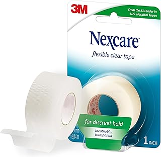 Nexcare Flexible Clear Tape, Waterproof Transparent Medical Tape, Secures Dressings and Catheter Tubing - 1 In x 10 Yds, 1 Roll of Tape