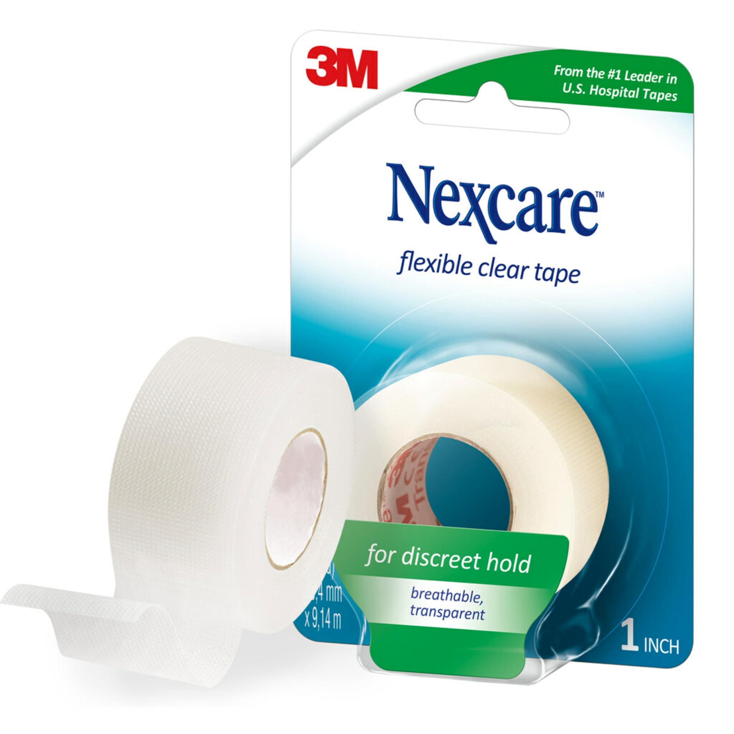 Nexcare Flexible Clear First Aid Tape, Tears Easily, 1 Roll