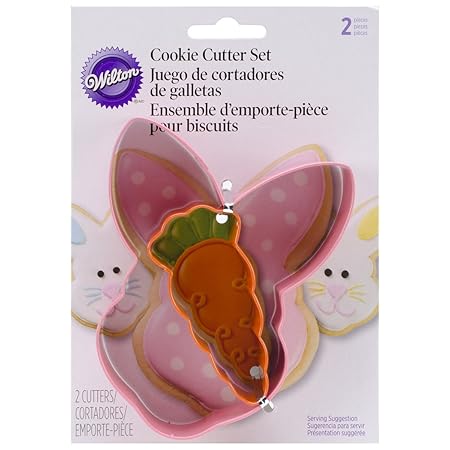 Wilton 2308-1557 Bunny and Carrot Cookie Cutters, Set of 2