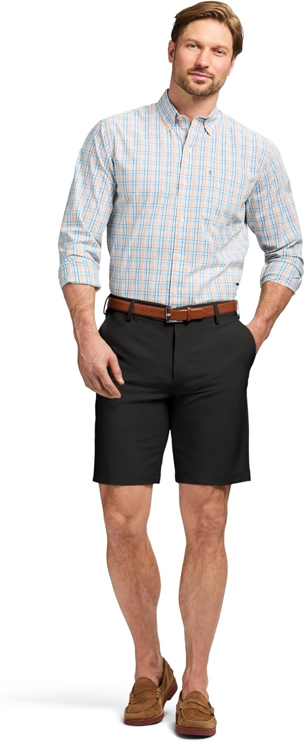 Izod Mens Non-Iron Stretch Straight Fit Flat Front Traveler Short - Image 4