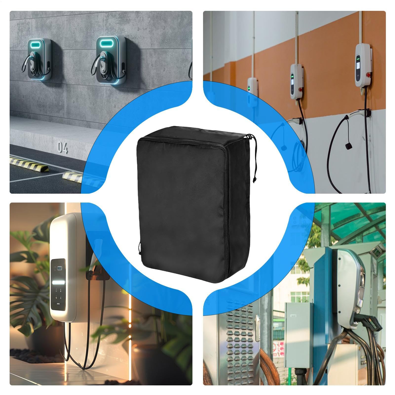 Funda para Cargador de Vehículo Eléctrico - Cobertores Impermeables para Todo Clima,Bolsa Impermeable con Protección UV para Garajes, Aparcamientos Residenciales, Campus y Áreas