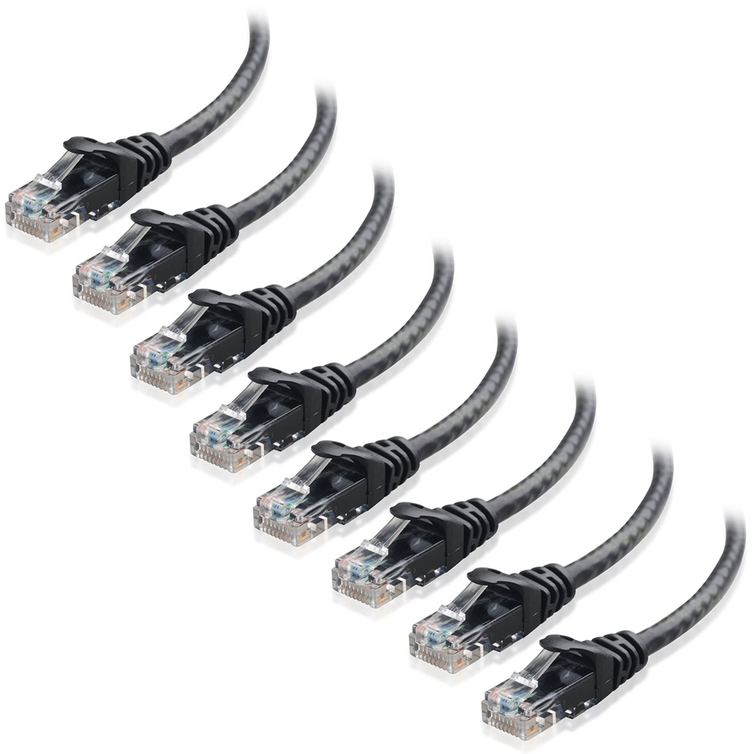 Cable Matters8-Pack Snagless Short Cat5e Ethernet Cable (Cat5e Cable Cat 5e Cable) in Black 1 ft
