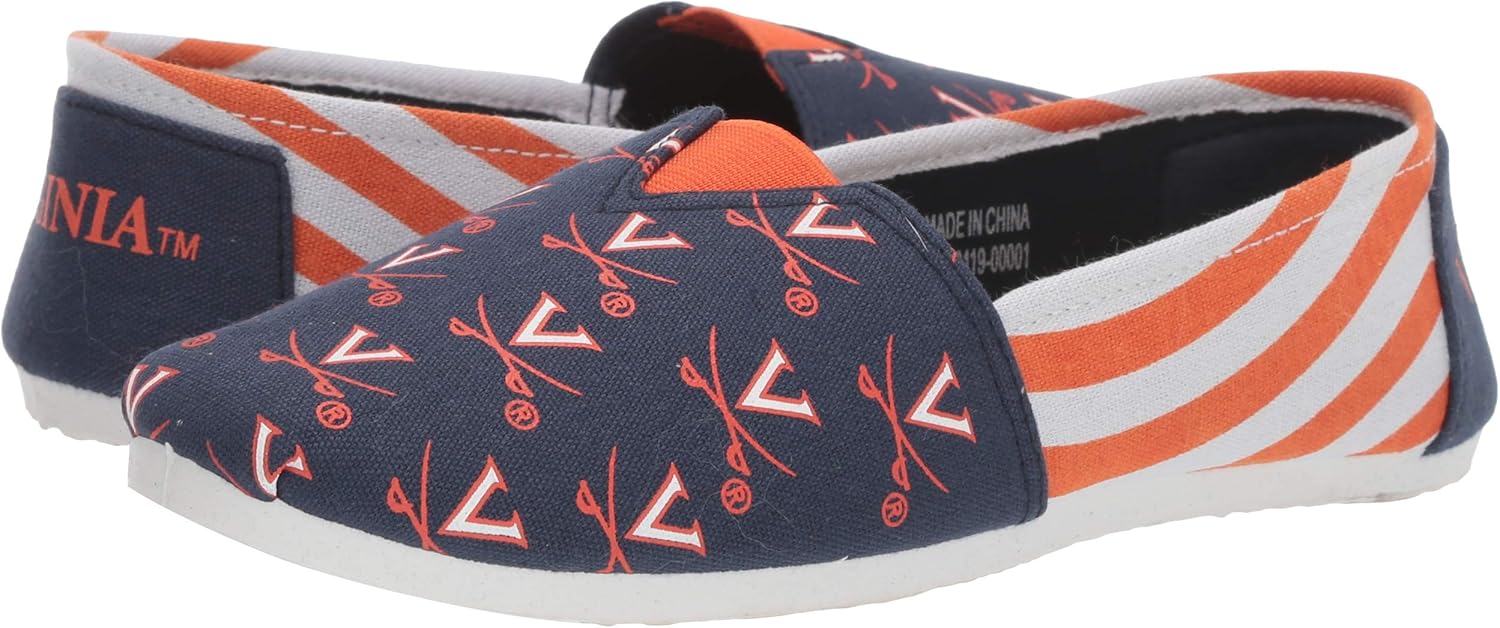 FOCO Virginia Cavaliers NCAA Womens Stripe Canvas Shoes - M