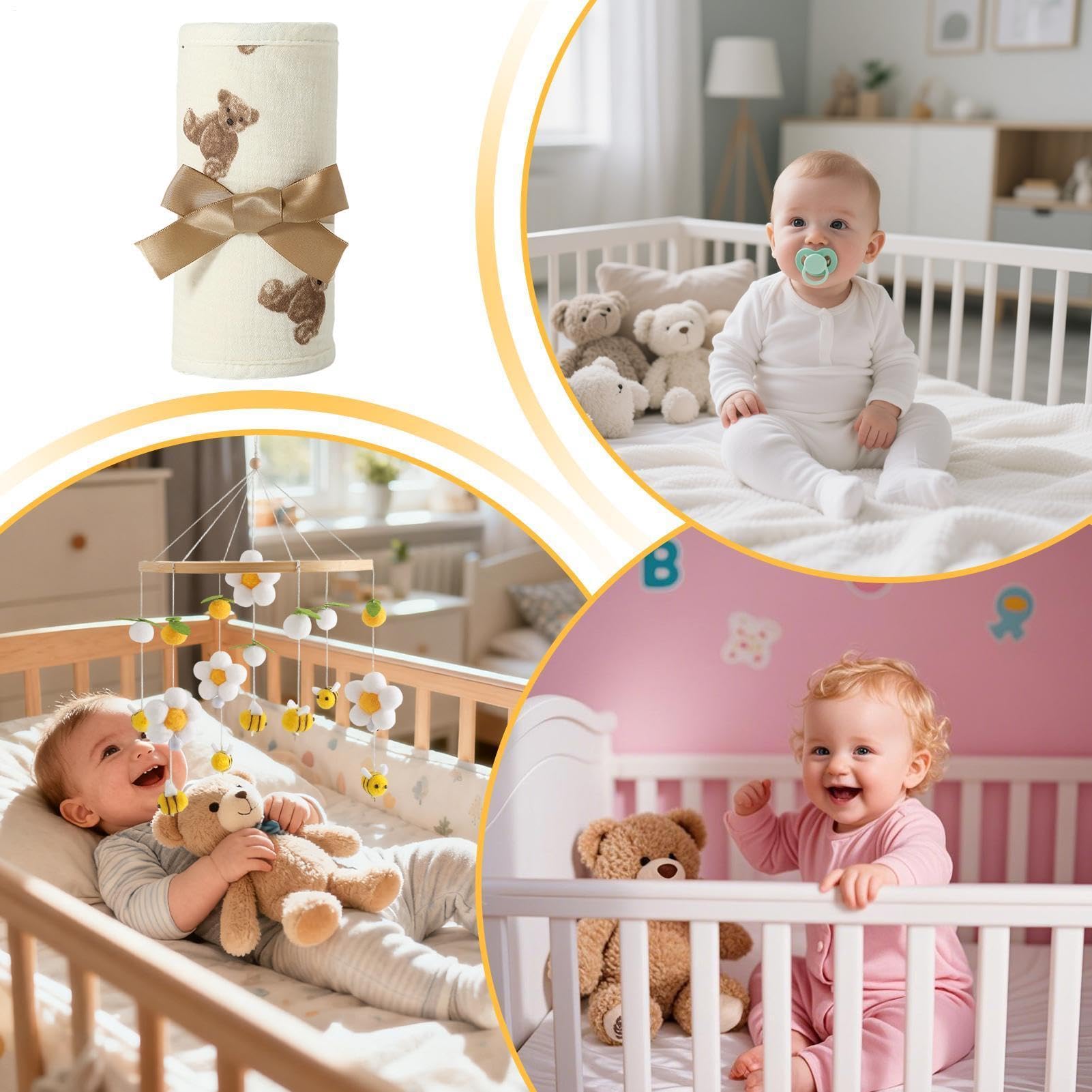 Paracolpi Sponde da Dentizione 4 Pezzi Cuscinetti Antiurto Regolabili | Paracolpi antimasticazione per bambini per casa appartamento asilo cameretta box mobili uso quotidiano