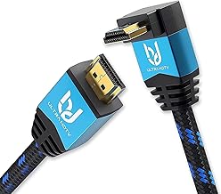 Ultra HDTV 4K HDMI Angled Cable - Short 1 m High Speed HDMI 2.0b Cable with 1x 270 Degree Angle - 4K @ 60Hz - Resolution up to 4096 x 2160 - Kink Protection