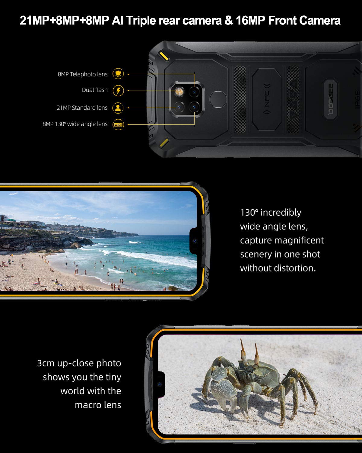 DOOGEE S68 PRO 2019 rugged smartphone Android 9.0, Helio P70 Octa