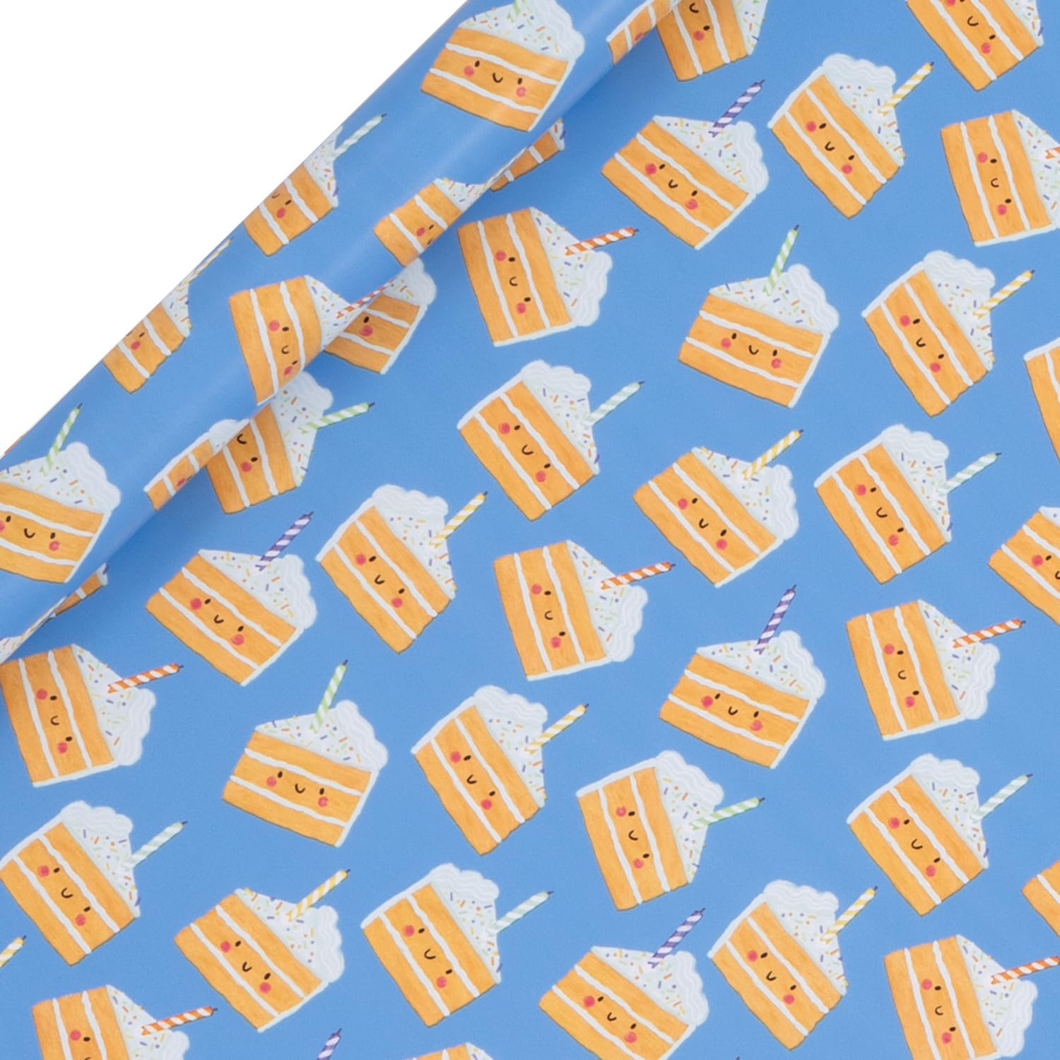 Glick Roll Wrap, Cakey Blue, Wrapping Paper 4 metres x 70 cms, Suitable for Birthdays & Other Celebrations