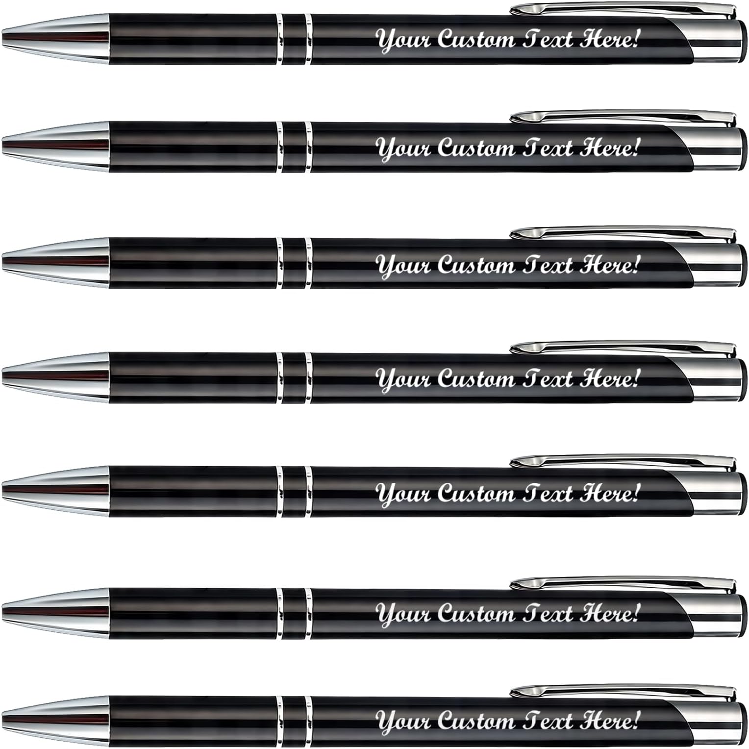 50 Pack Engraved Metal Ballpoint Pen, Custom Logo, Retractable Pen
