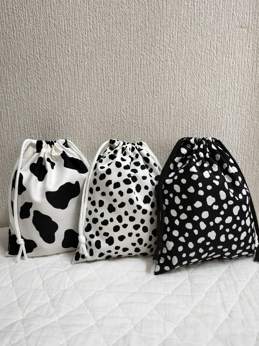 Amazon.co.jp: アニマル柄巾着袋3点セット 給食袋 コップ袋 入学準備