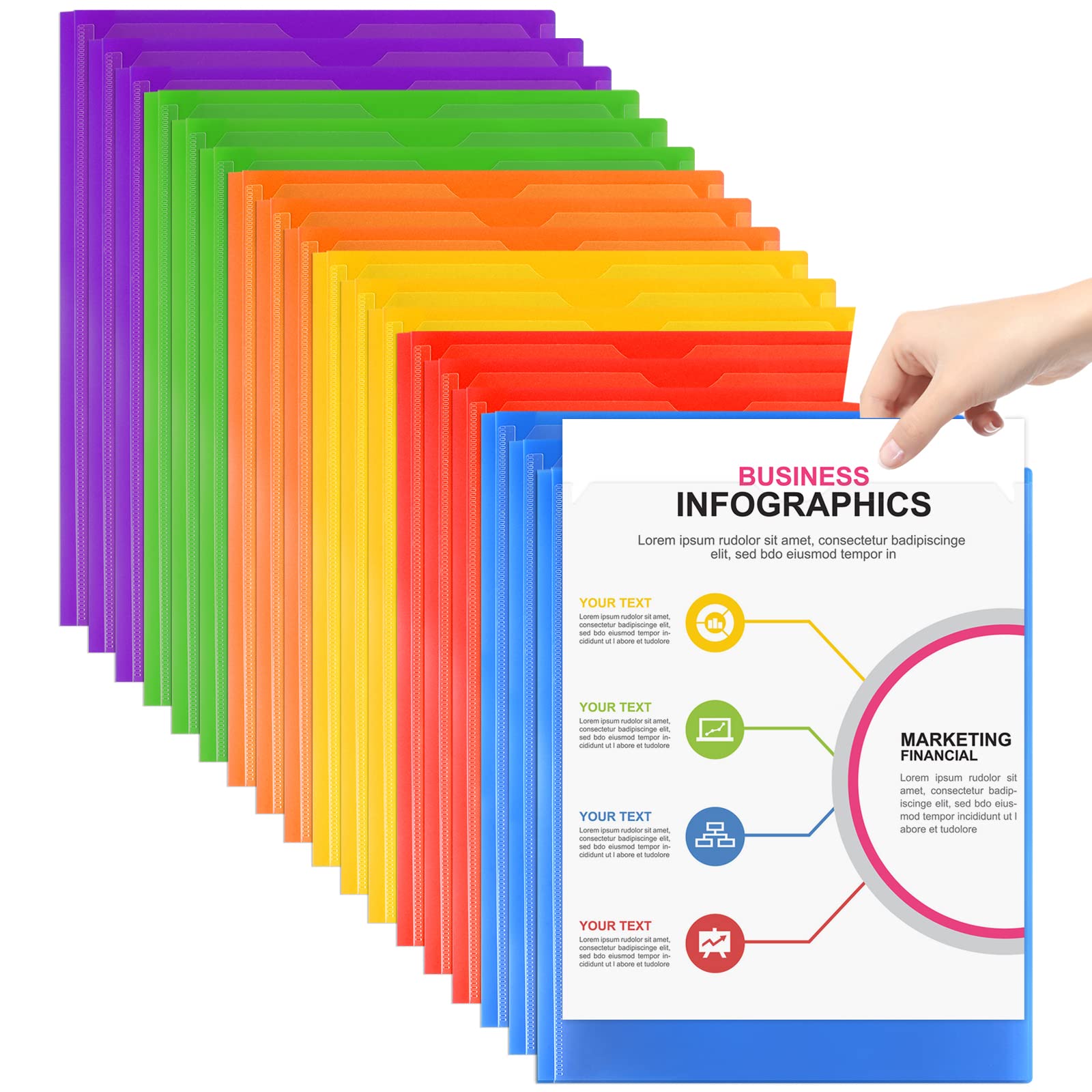 Buy 18 Packs 2 Pocket Folders with 3 Prongs Fastener, Heavy