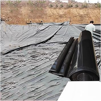 Image zklaseot Garden Pond Liner, 20Mil Thickness Pond Liner For Fish And Duck Waterfall Base, Fountain And Bed Planter (Color : Black/0.6mm, Size : 10x15m)