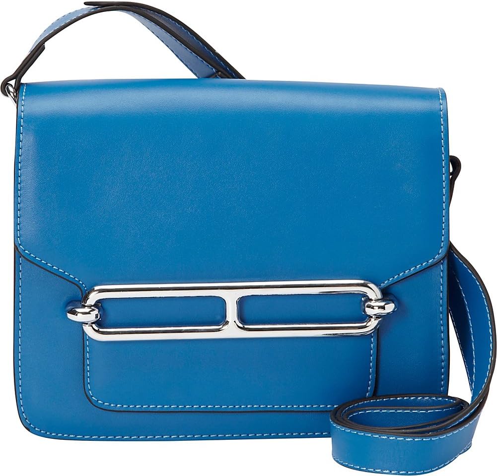 Donna Bella Designs Harper Leather Shoulder Bag, Blue
