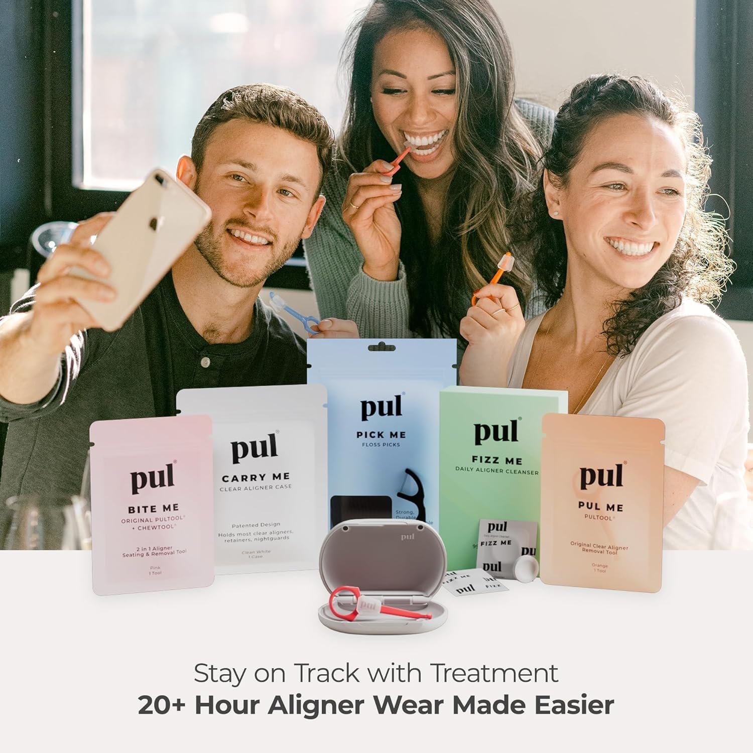 The Pultool 2 w 1 Clear Aligner Chewies i narzędzie do usuwania PUL do wyjmowanych szelek i tac Invisalign (2 szt., niebieski)