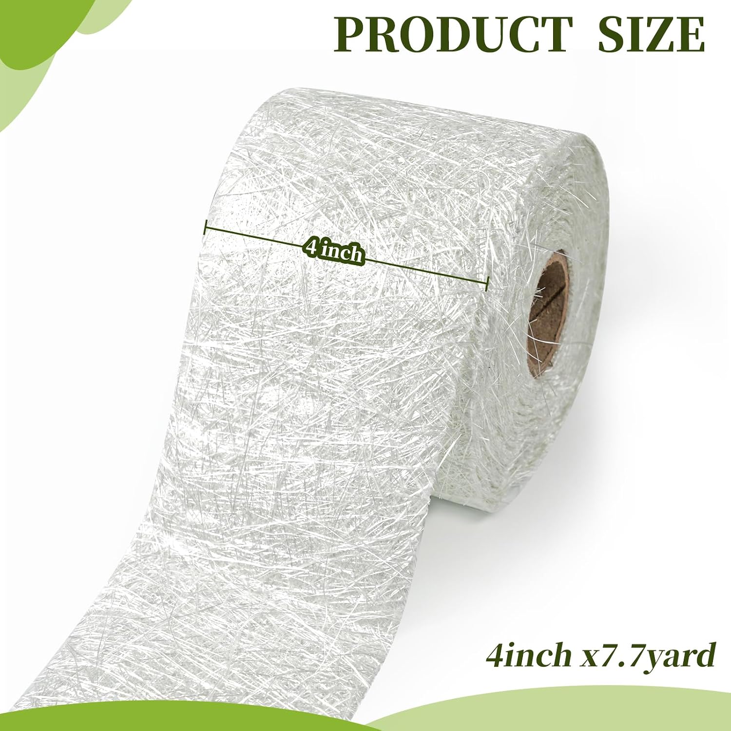 Fiberglass Chopped Strand Mat 2 Rolls 15.4 Yards - 4 Inch Width, 1.5 oz, Strong Glass Fiber Repair Kit for Structural Reinforcement, Easy to Use (Silver, 4 Inch X 15.4 Yard)
