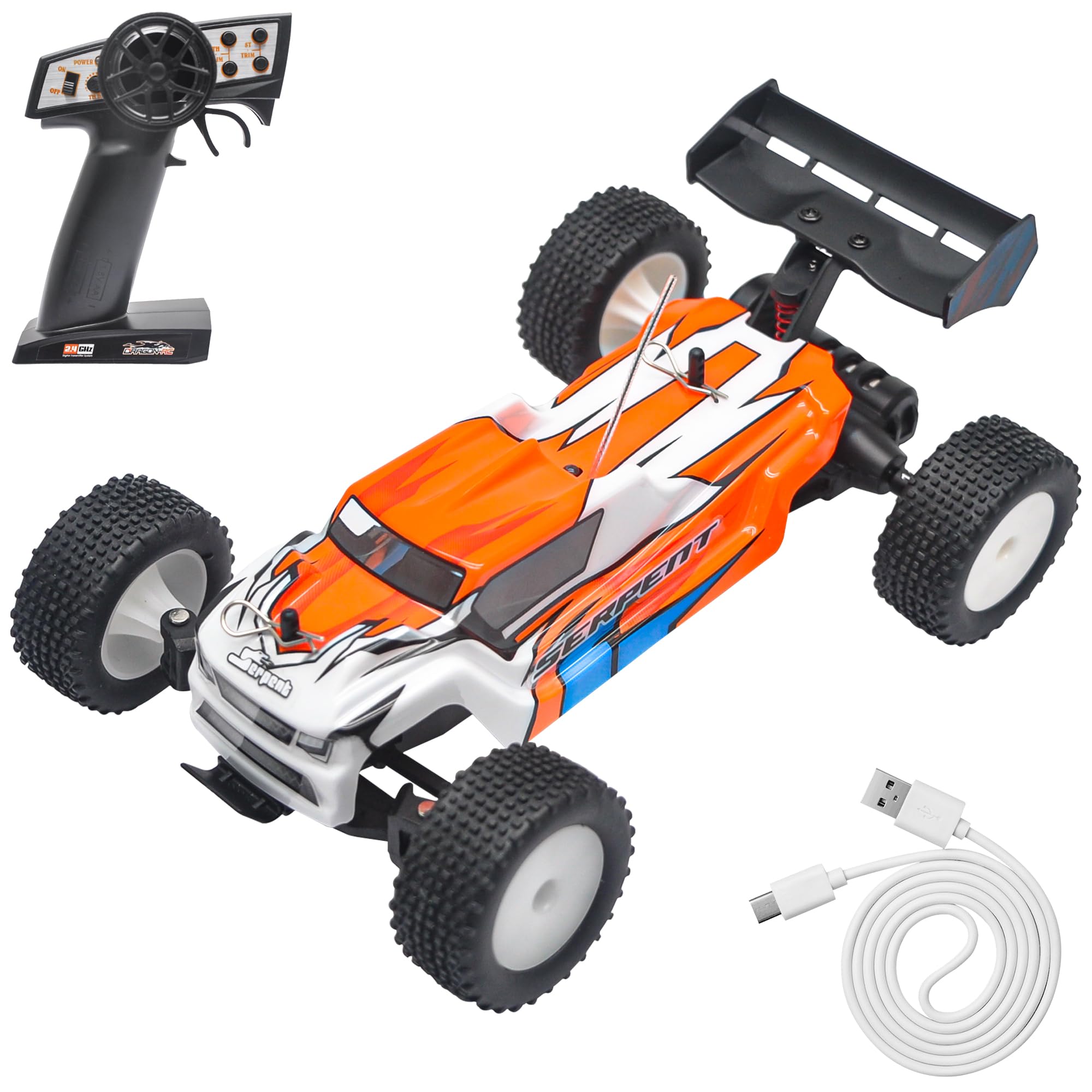 Serpent 1:24 Mini 2WD Truggy RTR, scala 1:24 2,4 GHz Short Course Truck, All Terrain Offroad Buggy RTR, ad alte prestazioni con 1 batteria e 1 cavo dati USB Serpent 1:24 Mini 2WD Truggy RTR, scala 1