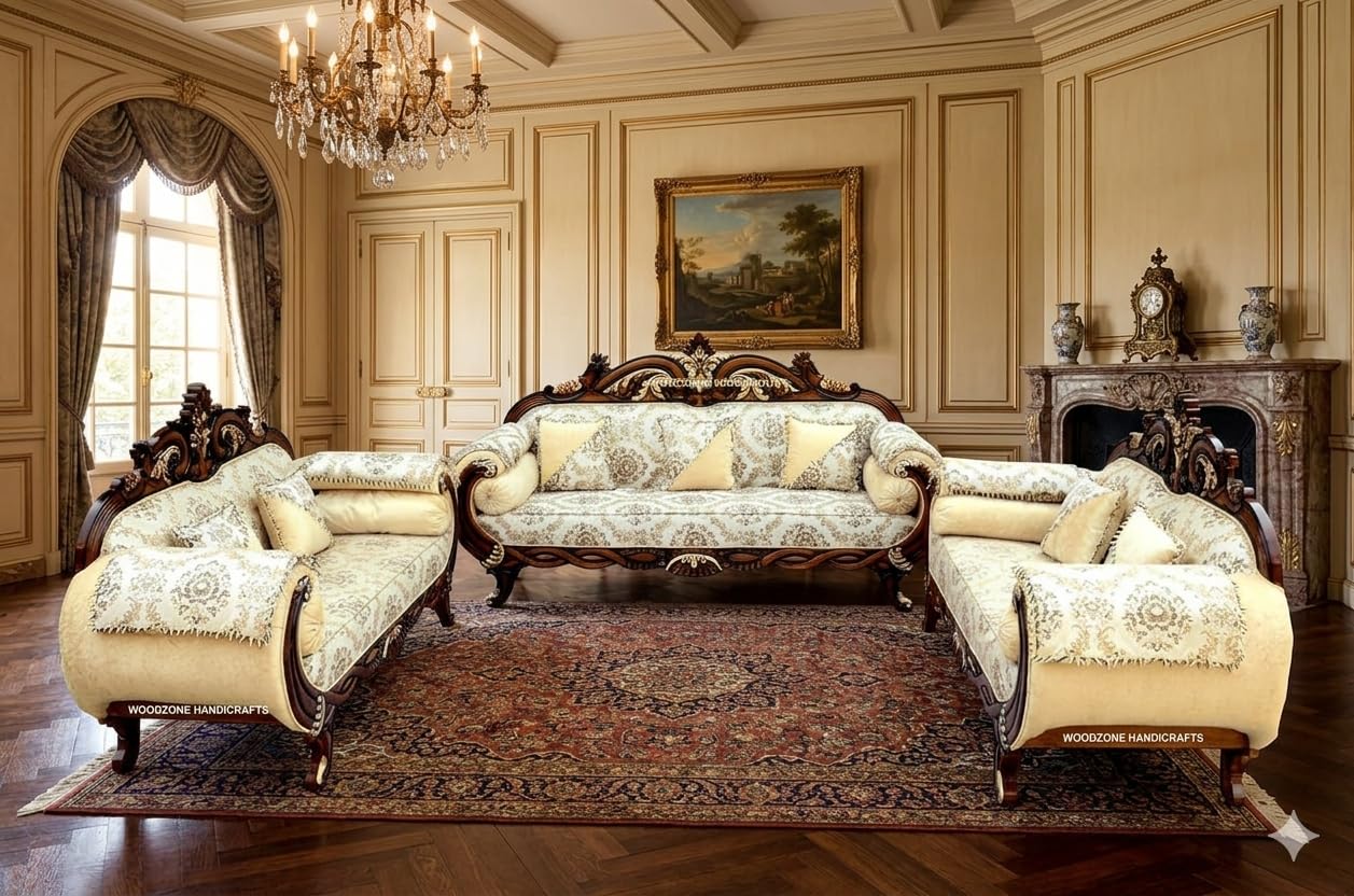 WOODZONE HANDICRAFTS 7-Seater Sofa Set | Home Interior Furniture