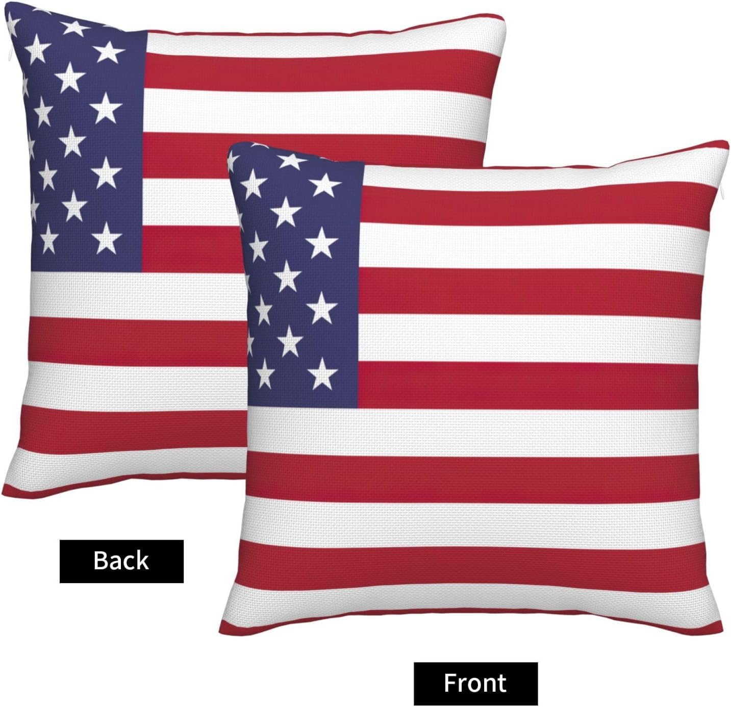 American Flag Imitation Linen Pillowcase -2 Sets, Fashionable Home Decoration, Used for Sofas, Gardens, beds