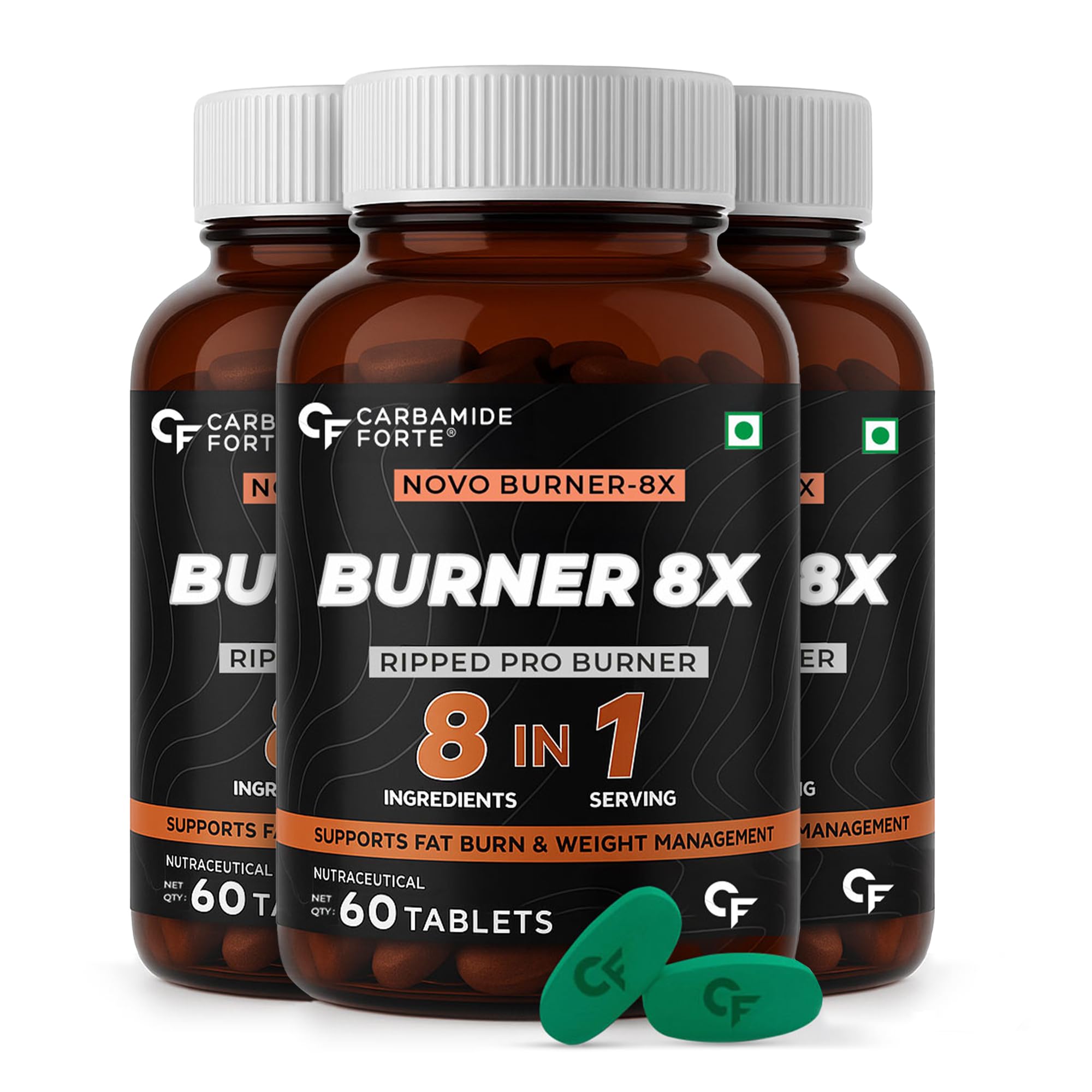Carbamide Forte Fat Burner for Men & Women | Weight Loss Support - 60 Veg Tablets (Pack of 3)