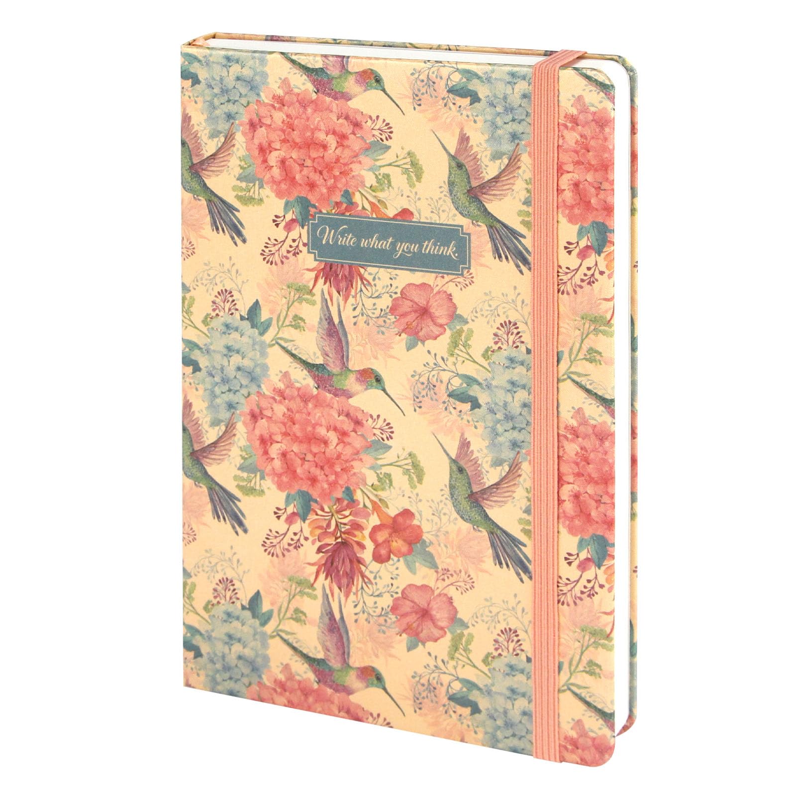 WETLOTE A5 Lined Notebook Hardcover Journal, Lined Notebook with 212 Pages, Back Pocket, Elastic Closure, Writing Book, Left Handed Notebook, Leather Feel Cover, Bee Stamen Design