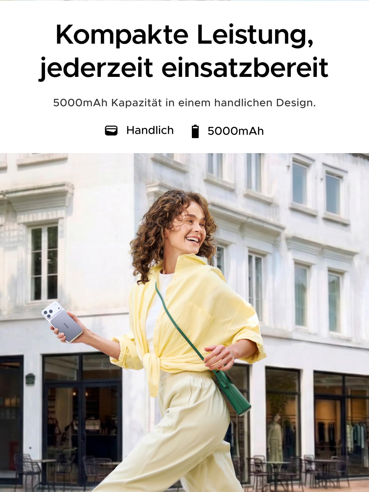 UGREEN MagFlow Air Ultra Slim Powerbank Magsafe 5000mAh Qi2 15W, (Grau) | Ultra Slim 0.86cm(127g), Qi2 Zertifiziert, PD 20W, Hochwertige ATL-Zellen, für iPhone 17, für Reisen und den Weg zur Arbeit